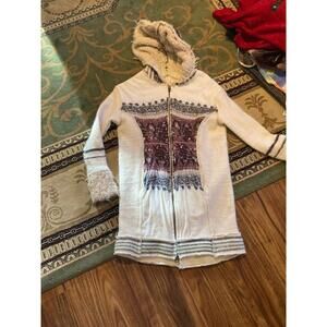 Free People Wool Blend Hooded Sweater Coat Jacket